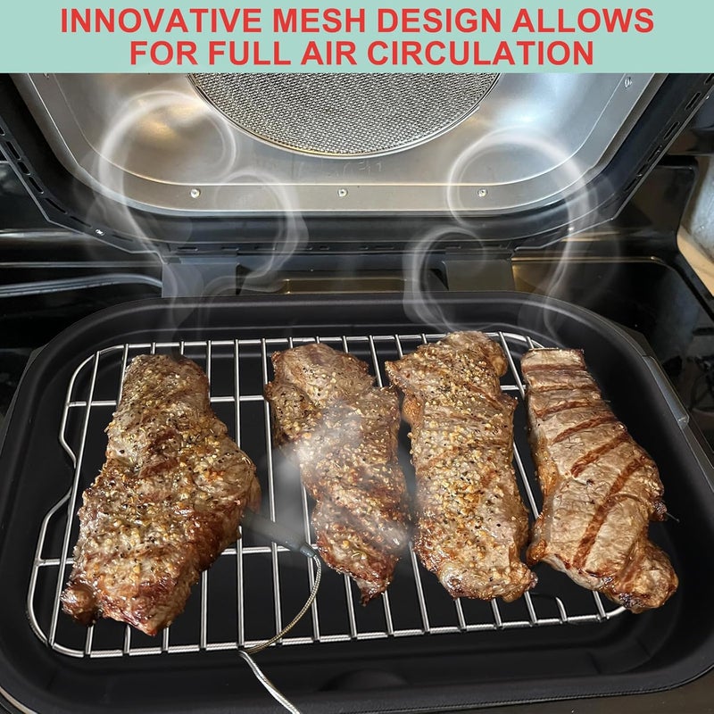 WEBROIL Non-Stick Griddle Pan, Stainless Steel Rack and Air Fryer Liners for Ninja FG551 Smart XL 6-in-1 Indoor Grill, Parts for Ninja Air Fryer Accessories with Disposable Parchment Paper, 100 Packs - Image 5